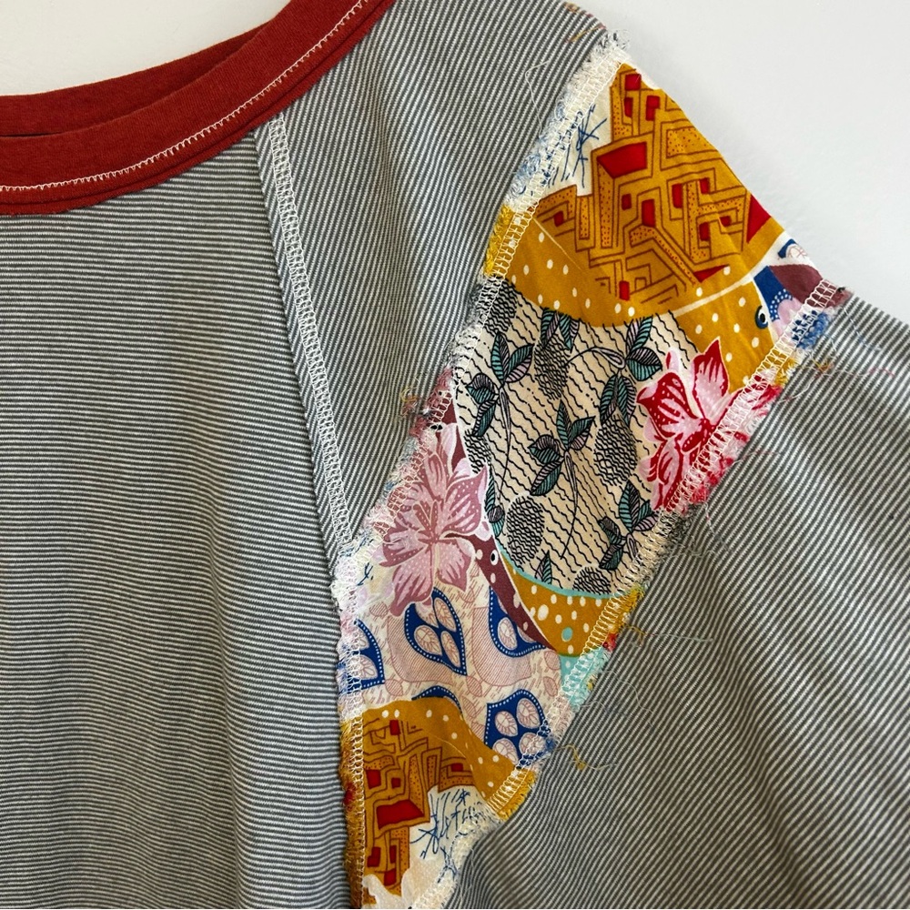 Easel Britt Patchwork Mixed Print Multi Color Str… - image 7